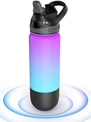 ICEWATER 3-in-1 Smart Water Bottle(Glows to Remind You to Stay Hydrated)+Play Music+Dancing Lights, 20 oz, Stay Hydrated and Enjoy Music