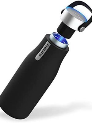 Philips Water GoZero Self-Cleaning Smart Water Bottle Vacuum Stainless Steel Insulated Water Bottle with Handle Double-wall, Auto Cleaning, Keep Drink Hot or Cold, BPA Free