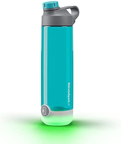 Hidrate Spark TAP Smart Water Bottle, Tritan Plastic, Tap to Track Water Intake & Glows to Remind You to Stay Hydrated - Chug Lid - Scuba - 24 Oz