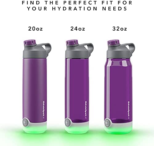 Hidrate Spark TAP Smart Water Bottle, Stainless Steel, Tap to Track Water Intake & Glows to Remind You to Stay Hydrated - Chug Lid - Wildberry - Image 5