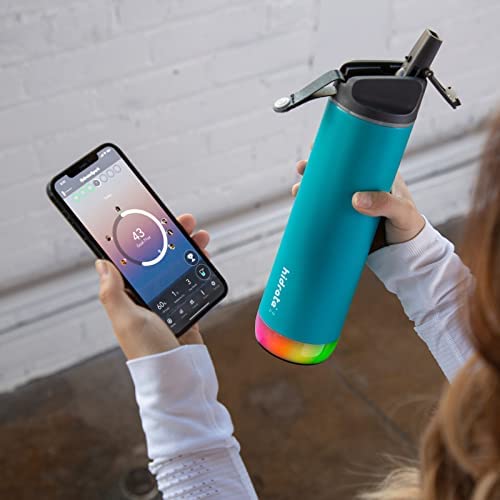 HidrateSpark PRO Smart Water Bottle Stainless Steel - Tracks Water Intake & Glows to Remind You to Stay Hydrated , Straw Lid, 32oz, Black - Image 5