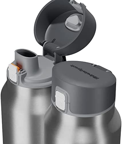 Hidrate Spark PRO Smart Water Bottle – Insulated Stainless Steel – Tracks Water Intake with Bluetooth, LED Glow Reminder When You Need to Drink – Chug Lid, 32oz, Brushed Steel - Image 3
